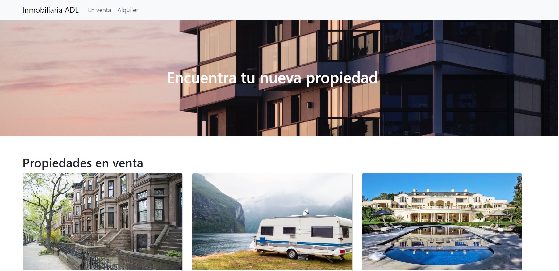 vista previa de proyecto de inmobiliaria